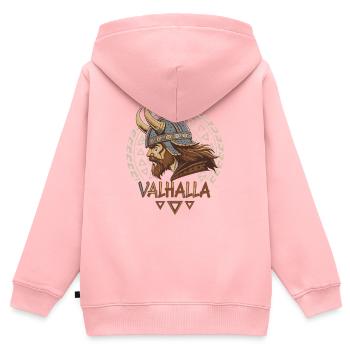Wikinger Walhalla Runenhelm - Kinder Premium Organic Zip Hoodie - Rosa - Hinten - AI Model Kid Female (0cm)