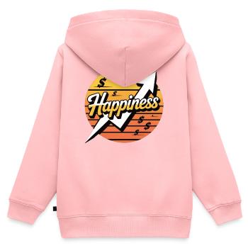 Happiness Upward Course Design - Sweat Premium à capuche zippé enfant bio - rose - Dos - AI Model Kid Female (0cm)