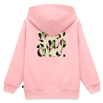 Sauvage Audacieux Chic Camouflage Chic - Sweat Premium à capuche zippé enfant bio - rose - Dos - AI Model Kid Female (0cm)