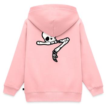 Totenkopf und gekreuzte Knochen Hemd | Gothic Punk T-Shirt - Kinder Premium Organic Zip Hoodie - Rosa - Hinten - AI Model Kid Female (0cm)