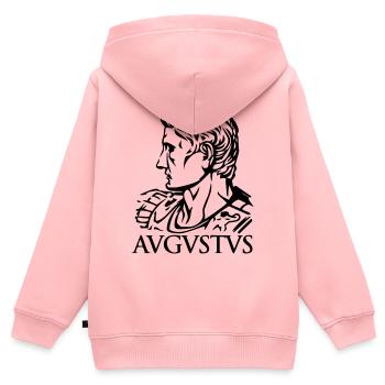 Augustus Römischer Kaiser "AVGVSTVS" Geschichte Tribut - Kinder Premium Organic Zip Hoodie - Rosa - Hinten - AI Model Kid Female (0cm)