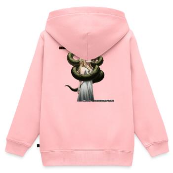 Verführung der Schlange - Kinder Premium Organic Zip Hoodie - Rosa - Hinten - AI Model Kid Female (0cm)