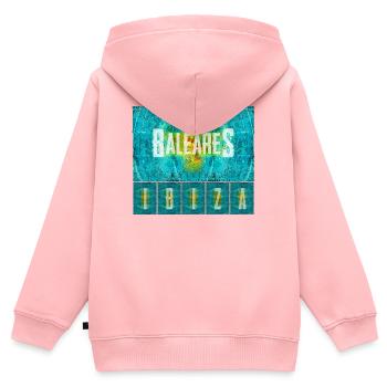 Balearen Insel Vibe Druck - Kinder Premium Organic Zip Hoodie - Rosa - Hinten - AI Model Kid Female (0cm)
