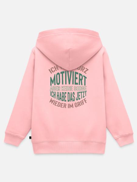 Kurz motiviert Spruch Design - Kinder Premium Organic Zip Hoodie - Rosa