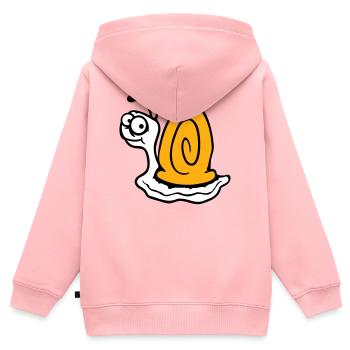 Schnecke ängstlich unsicher nach hinten gucken süß - Kinder Premium Organic Zip Hoodie - Rosa - Hinten - AI Model Kid Female (0cm)