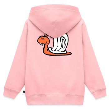 Schnecke Hasenzähne niedlich süß glücklich lustig - Kinder Premium Organic Zip Hoodie - Rosa - Hinten - AI Model Kid Female (0cm)