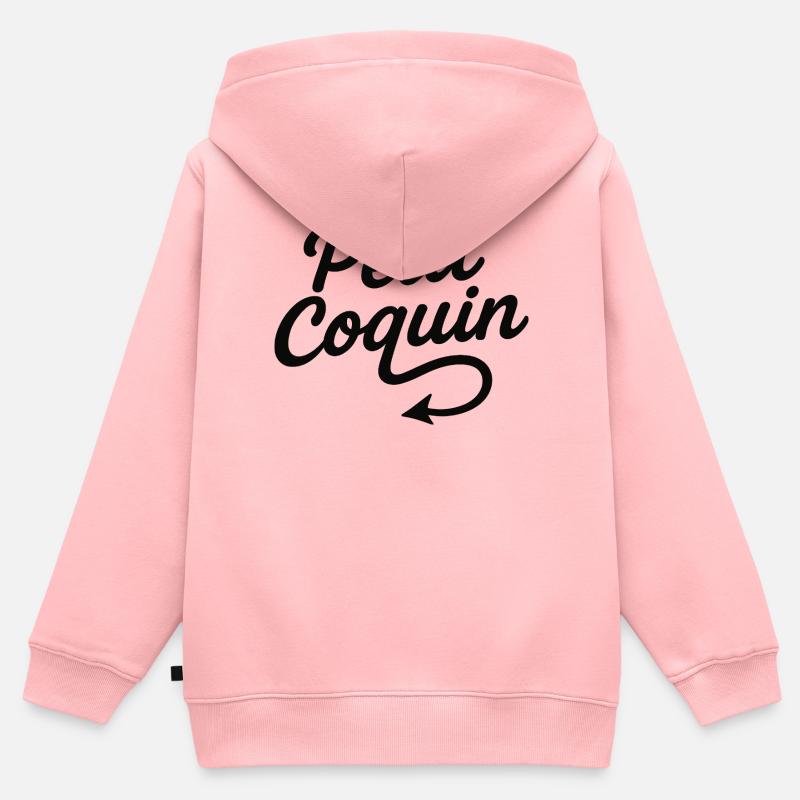 Petit Coquin - Sweat Premium à capuche zippé enfant bio - rose