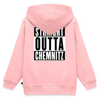 Straight outta Chemnitz (Farben änderbar) - Kinder Premium Organic Zip Hoodie - Rosa - Hinten - AI Model Kid Female (0cm)