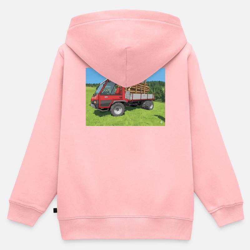 AEBI TP68 - Sweat Premium à capuche zippé enfant bio - rose