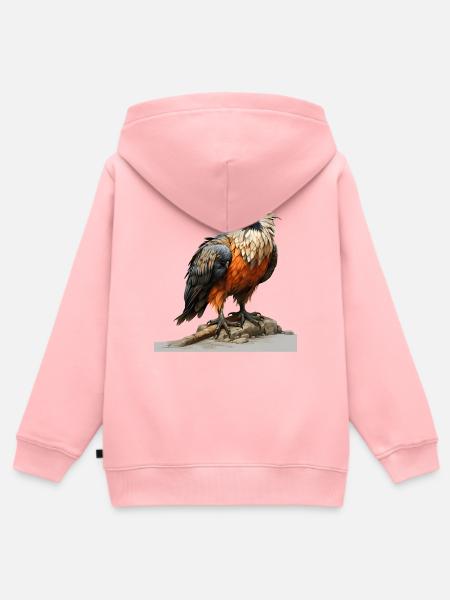 Farbenreicher Adler sitzend - Kinder Premium Organic Zip Hoodie - Rosa