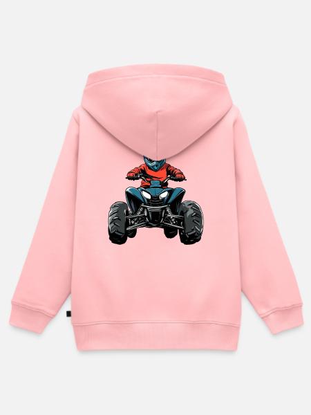 Quad Rider Farbiges Offroad-Abenteuer - Kinder Premium Organic Zip Hoodie - Rosa