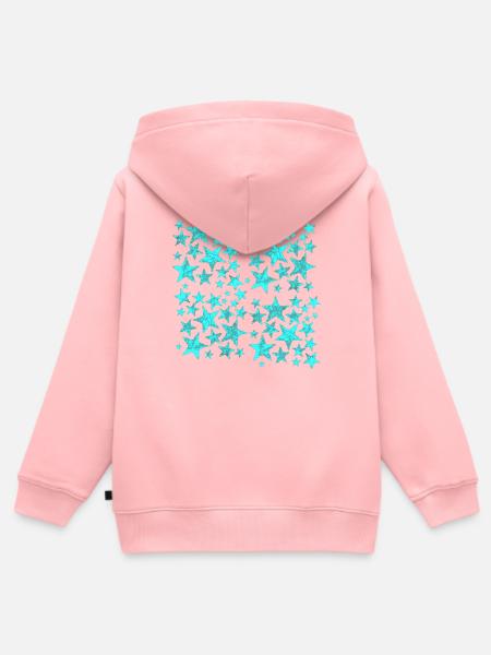 Türkis Sterne Muster - Kinder Premium Organic Zip Hoodie - Rosa