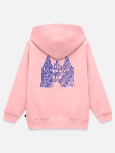 Lübeck Wahrzeichen Blau | Scribble Look - Kinder Premium Organic Zip Hoodie - Rosa
