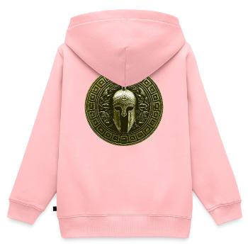 Casque Spartiate Mythologie Gladiateur - Sweat Premium à capuche zippé enfant bio - rose - Dos - AI Model Kid Female (0cm)