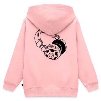 Kopfhörer Silhouette: DJ & Musik Vibes - Kinder Premium Organic Zip Hoodie - Rosa - Hinten - AI Model Kid Female (0cm)