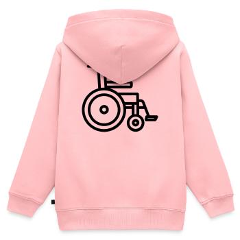 Rollstuhl - Kinder Premium Organic Zip Hoodie - Rosa - Hinten - AI Model Kid Female (0cm)