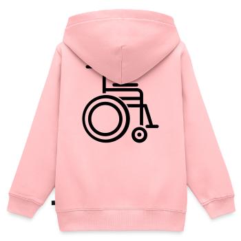 fauteuil roulant - Sweat Premium à capuche zippé enfant bio - rose - Dos - AI Model Kid Female (0cm)
