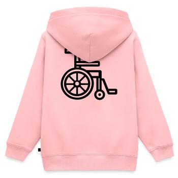 Rollstuhl - Kinder Premium Organic Zip Hoodie - Rosa - Hinten - AI Model Kid Female (0cm)