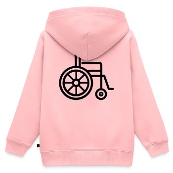 Rollstuhl - Kinder Premium Organic Zip Hoodie - Rosa - Hinten - AI Model Kid Female (0cm)