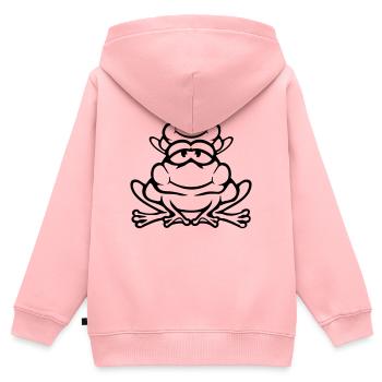 Frosch Kind Familie Papa Mama Huckepack Vatertag - Kinder Premium Organic Zip Hoodie - Rosa - Hinten - AI Model Kid Female (0cm)