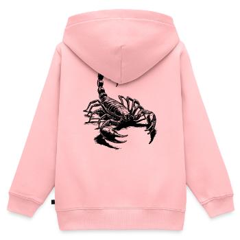 Skorpion schwarz - Kinder Premium Organic Zip Hoodie - Rosa - Hinten - AI Model Kid Female (0cm)