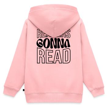 Leser, die lesen werden - Kinder Premium Organic Zip Hoodie - Rosa - Hinten - AI Model Kid Female (0cm)