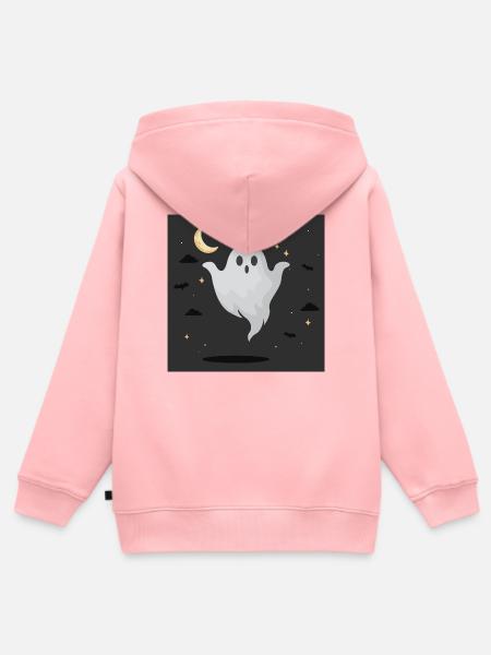 Nachtgeist auf dunklem Hintergrund - Kinder Premium Organic Zip Hoodie - Rosa