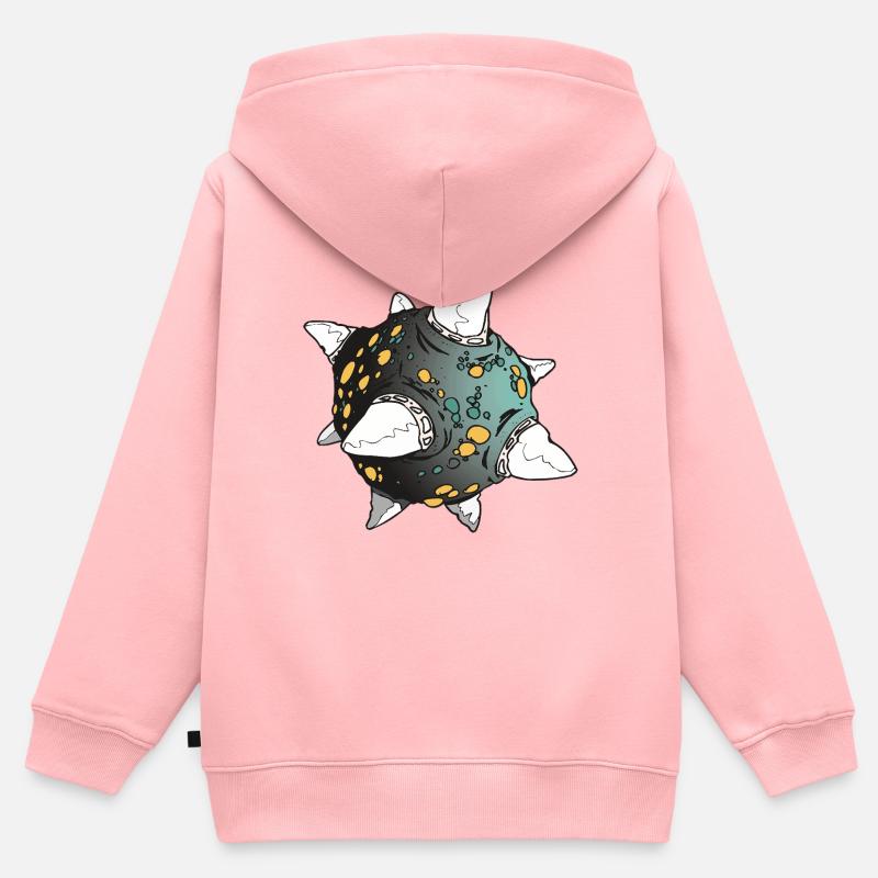 Planète - Sweat Premium à capuche zippé enfant bio - rose
