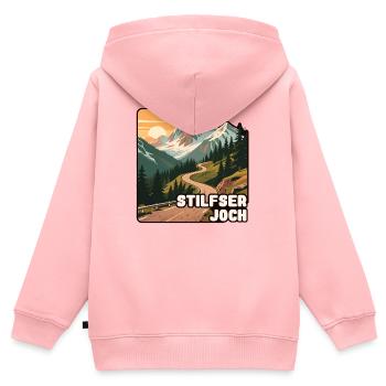Stelvio Pass - Kids Premium Organic Zip-up Hoodie - rose - Back - AI Model Kid Female (0cm)