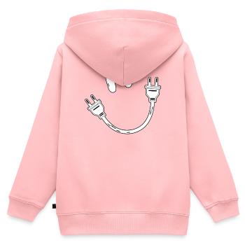 Strom Schuko Stecker Steckdose Elektrik Geschenk - Kinder Premium Organic Zip Hoodie - Rosa - Hinten - AI Model Kid Female (0cm)