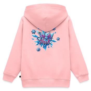 Schneekristall Explosion - Kinder Premium Organic Zip Hoodie - Rosa - Hinten - AI Model Kid Female (0cm)