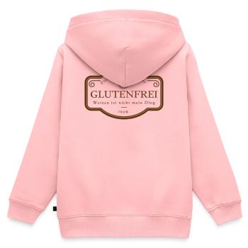 Weizen Ist Nicht Mein Ding Glutenfrei Badge - Kinder Premium Organic Zip Hoodie - Rosa - Hinten - AI Model Kid Female (0cm)