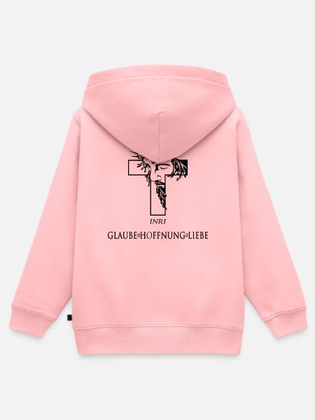 Jesus mit Dornenkrone - Kinder Premium Organic Zip Hoodie - Rosa