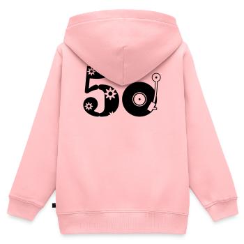 50er Fünfzig Fifties - Kinder Premium Organic Zip Hoodie - Rosa - Hinten - AI Model Kid Female (0cm)