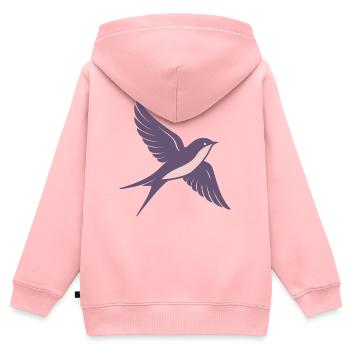 Pastelllila Kolibri schlanke Flügel - Kinder Premium Organic Zip Hoodie - Rosa - Hinten - AI Model Kid Female (0cm)