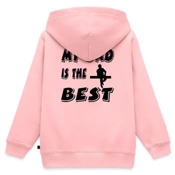 Vater - Kinder Premium Organic Zip Hoodie - Rosa - Hinten - AI Model Kid Female (0cm)