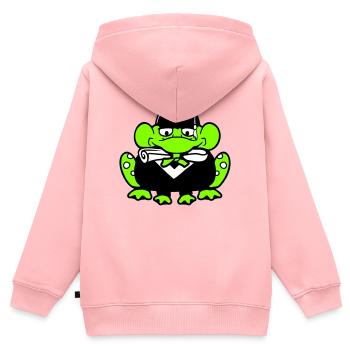 Frosch Schulabschluss Abitur bestanden College süß - Kinder Premium Organic Zip Hoodie - Rosa - Hinten - AI Model Kid Female (0cm)