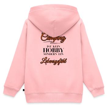 Camping ist kein Hobby sondern ein Lebensgefühl - Kinder Premium Organic Zip Hoodie - Rosa - Hinten - AI Model Kid Female (0cm)