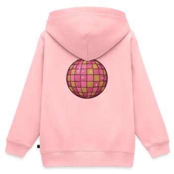 Pink Gold Glitzerkugel Ornament - Kinder Premium Organic Zip Hoodie - Rosa - Hinten - AI Model Kid Female (0cm)