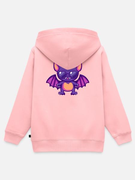 Fledermaus Halloween - Kinder Premium Organic Zip Hoodie - Rosa