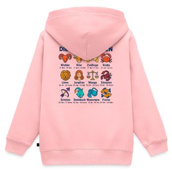 Die Sternzeichen - Kinder Premium Organic Zip Hoodie - Rosa - Hinten - AI Model Kid Female (0cm)