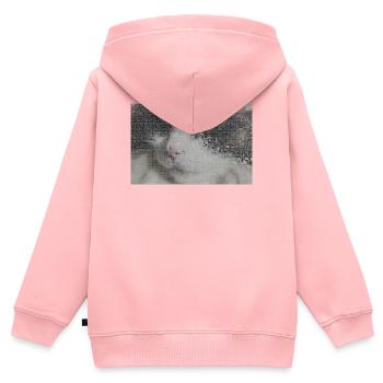 Katzenporträt Mosaik - Kinder Premium Organic Zip Hoodie - Rosa - Hinten - AI Model Kid Female (0cm)