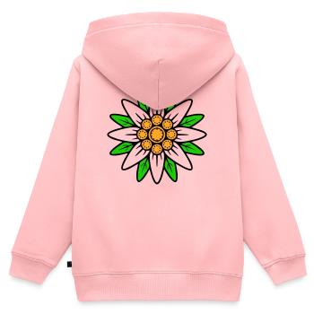 Edelweiss - Kinder Premium Organic Zip Hoodie - Rosa - Hinten - AI Model Kid Female (0cm)