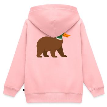 Die Bärente - sie hat einen Schnabel! - Kinder Premium Organic Zip Hoodie - Rosa - Hinten - AI Model Kid Female (0cm)
