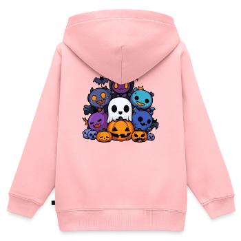 Halloween Party Figures Comic - Kids Premium Organic Zip-up Hoodie - rose - Back - AI Model Kid Female (0cm)
