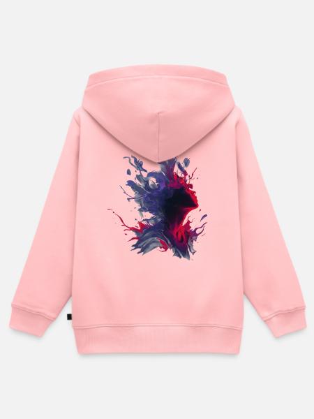 Passion_and_Shadow_Splash - Kinder Premium Organic Zip Hoodie - Rosa