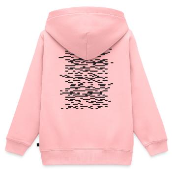Glitch Stripe Abstrakte Nacht - Kinder Premium Organic Zip Hoodie - Rosa - Hinten - AI Model Kid Female (0cm)