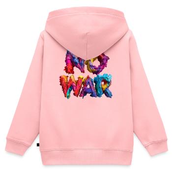 No War Farbexplosion - Kinder Premium Organic Zip Hoodie - Rosa - Hinten - AI Model Kid Female (0cm)