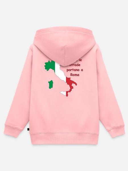 Italienische Flagge mit Spruch - Kinder Premium Organic Zip Hoodie - Rosa
