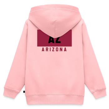 Arizona AZ Logo in Burgund & Schwarz - Kinder Premium Organic Zip Hoodie - Rosa - Hinten - AI Model Kid Female (0cm)